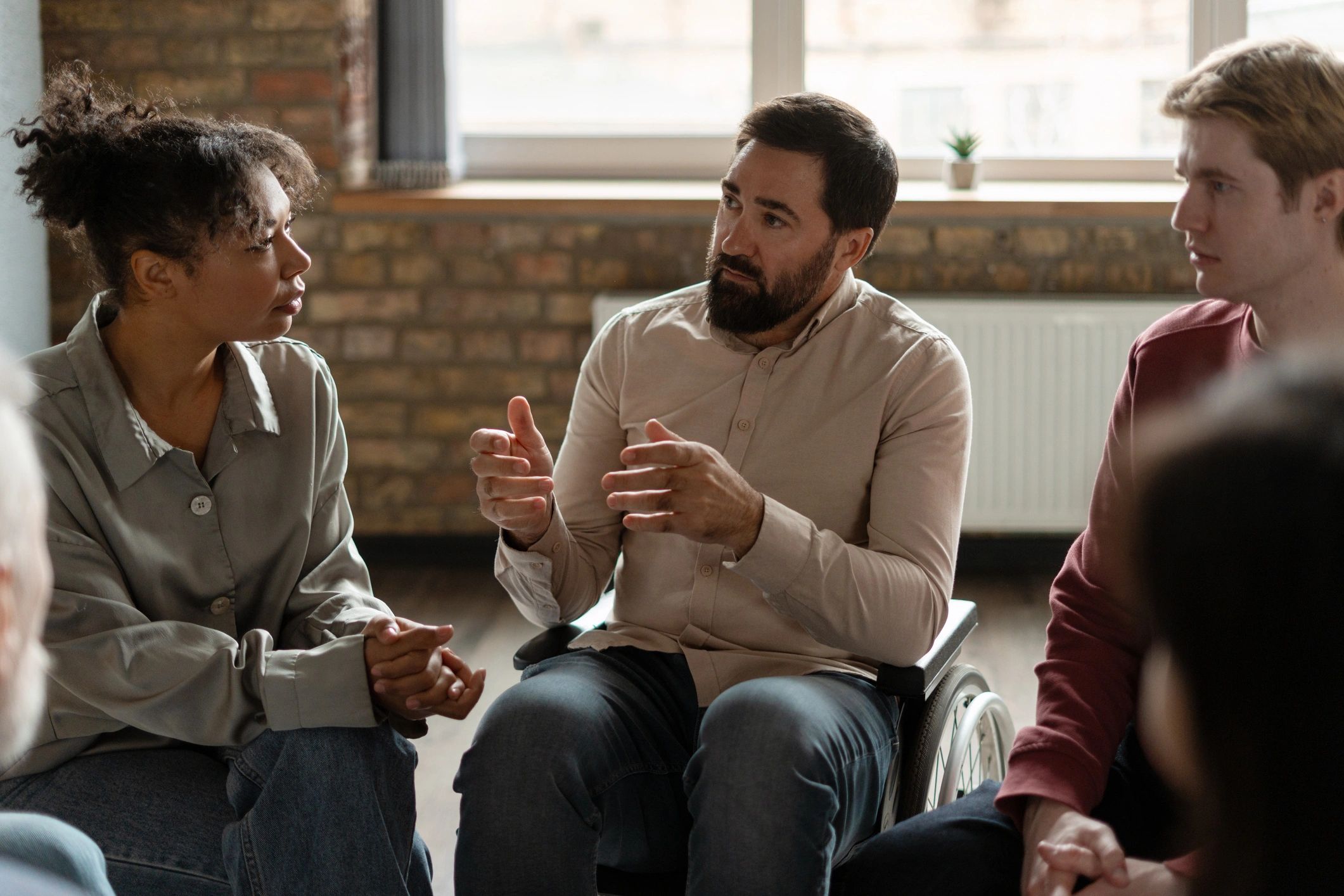 Inclusive community discussion with accessibility representation